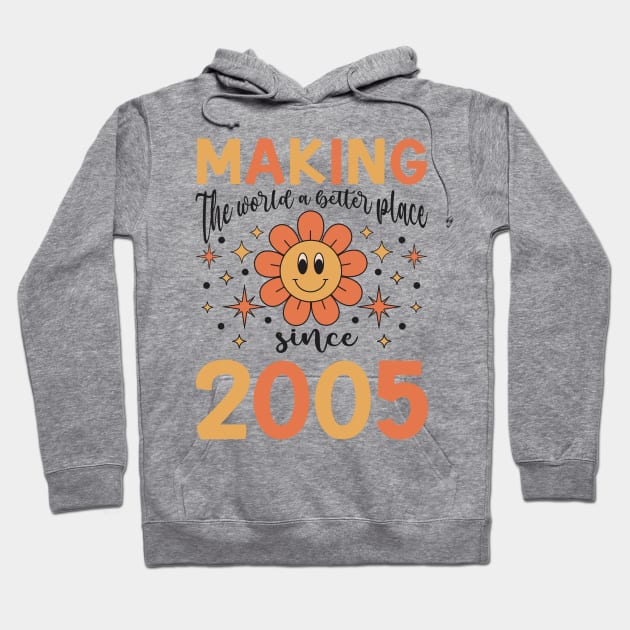 Birthday Making the world better place since 2005 Hoodie by IngeniousMerch